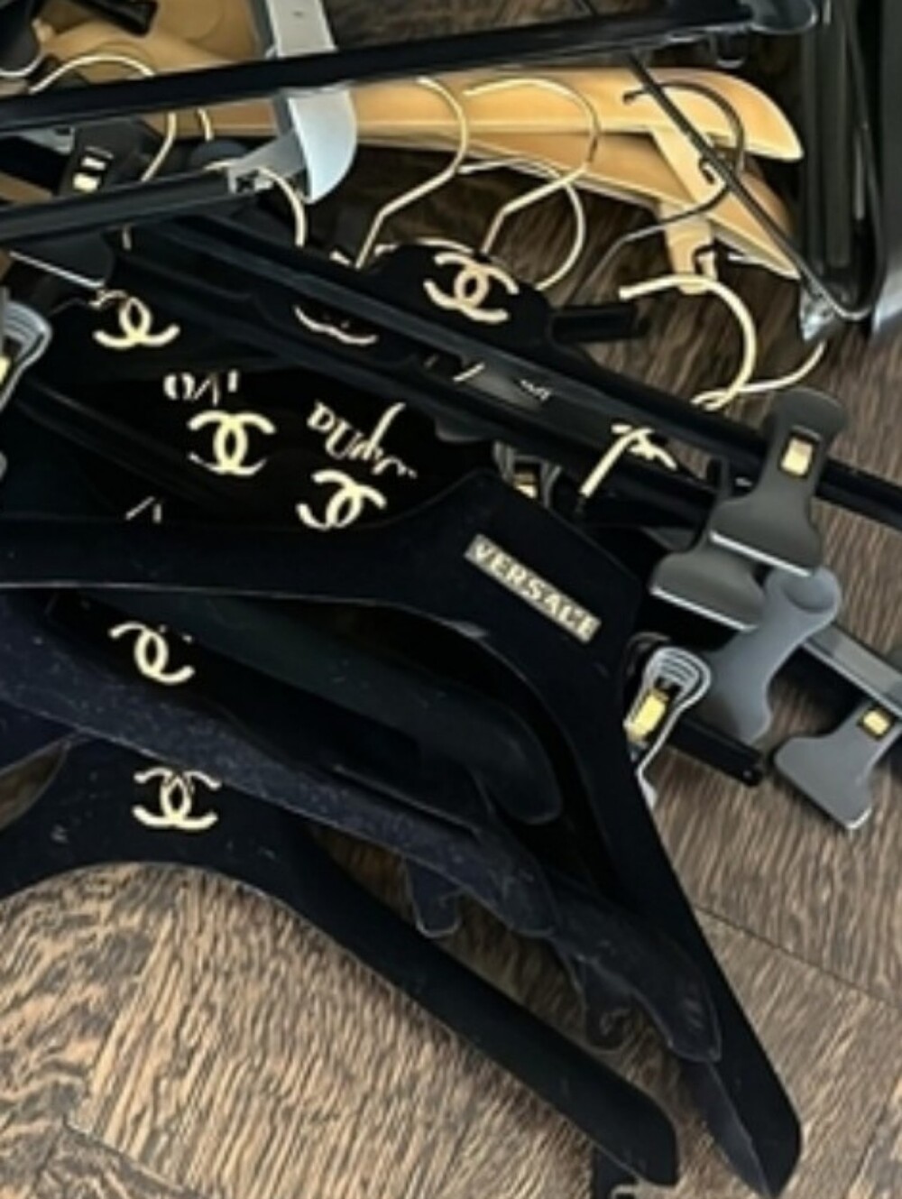 2 For 20 Designer Logo Velvet & Plastic Hangers - Mixed Colors